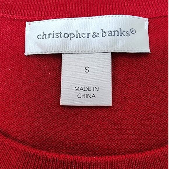 Christopher & Banks Womens Knit Sleeveless tank top red Cotton Blend Size Small - Picture 8 of 11